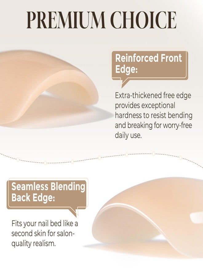 UNA GELLA Short Square Press On Nails: Nude Soft Gel Press Ons Short with Nail Glue, 16 Sizes - 32 Reusable Fake Nails Kit, Skin Tone Nude - Image 5